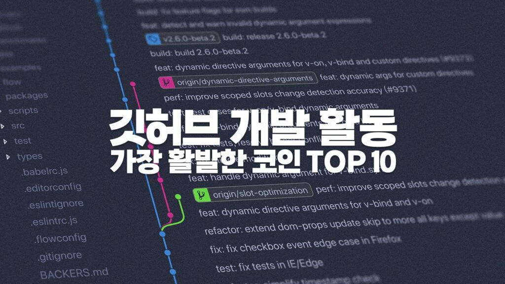 깃허브 개발 활동이 가장 활발한 코인 10가지